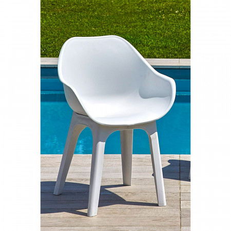 Silla de Resina Ghibli Blanca 81x55x45,5cm Progarden